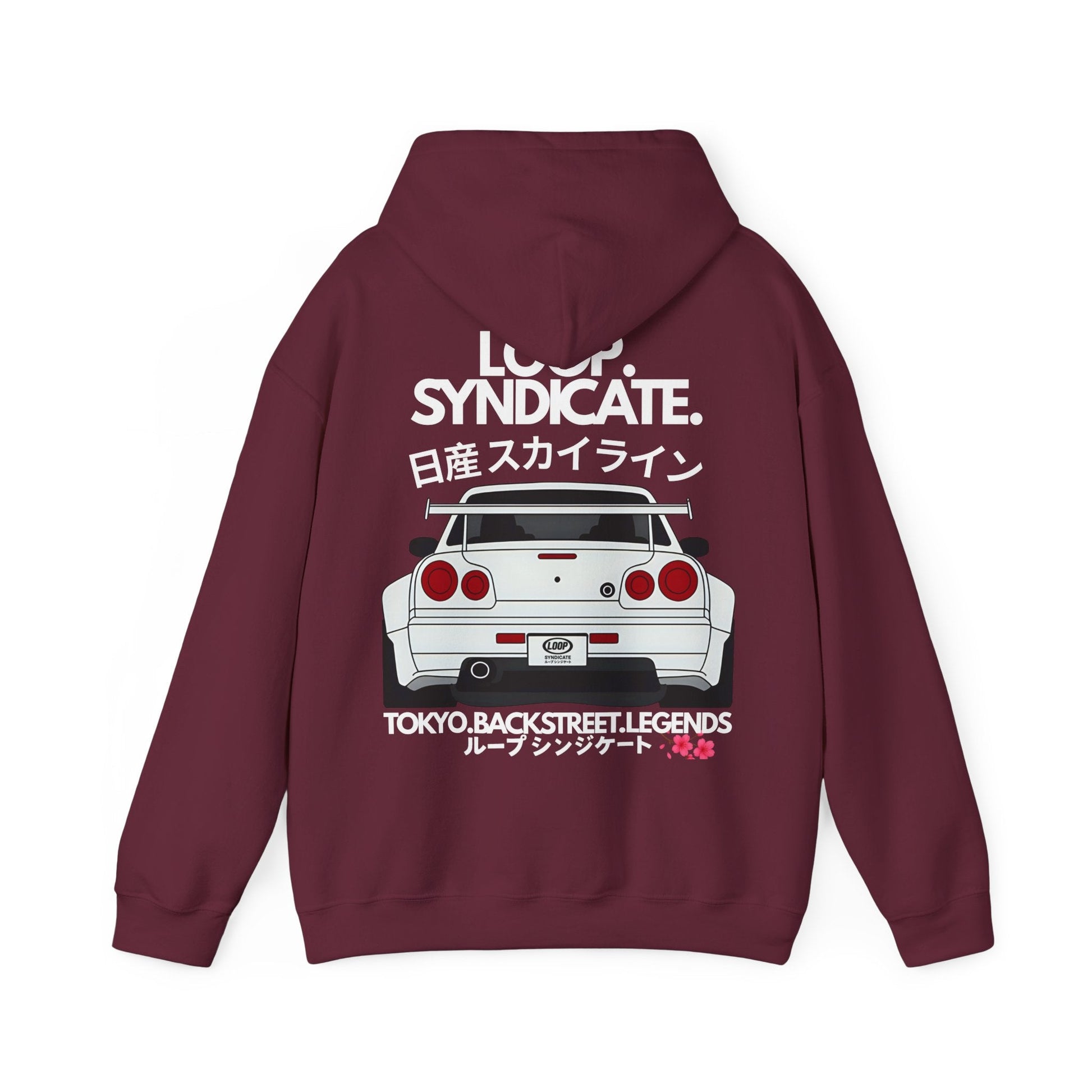 R34 Skyline Streetwear Fleece Hoodie | Loop Syndicate - Loop Syndicate