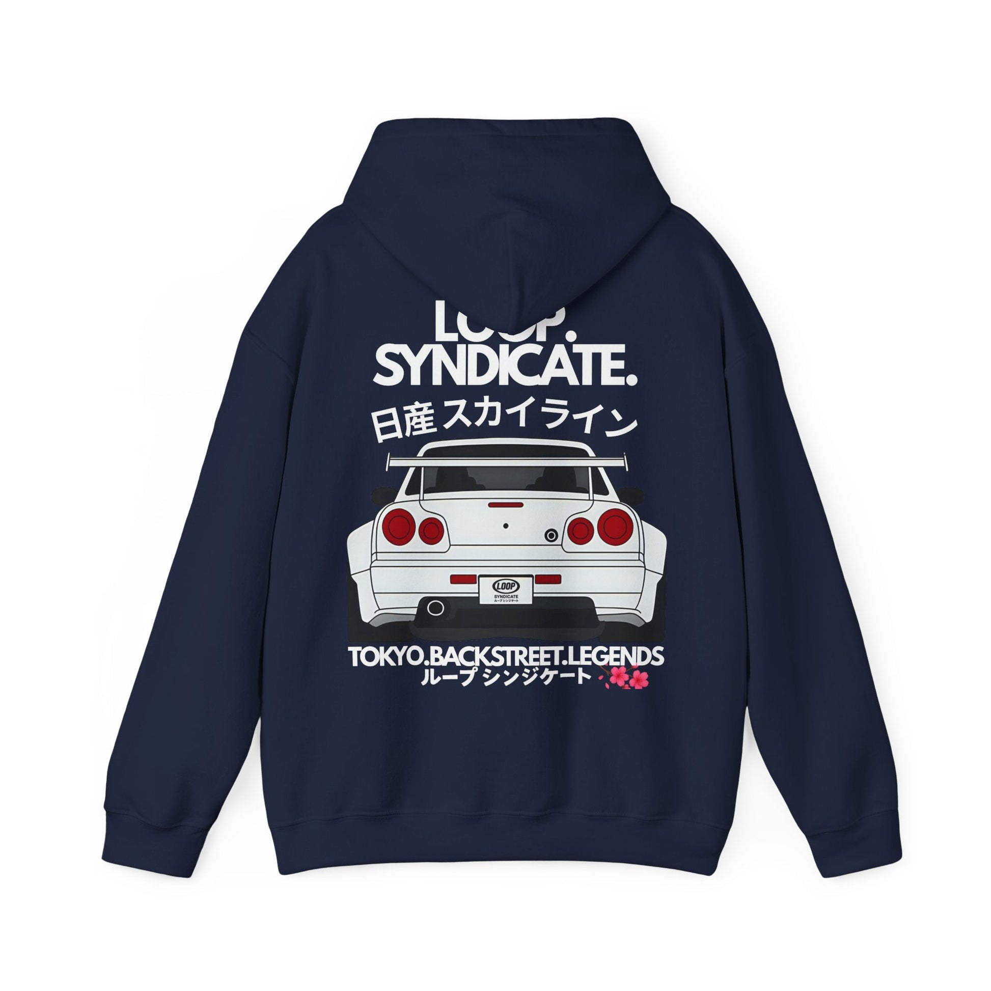R34 Skyline Streetwear Fleece Hoodie | Loop Syndicate - Loop Syndicate